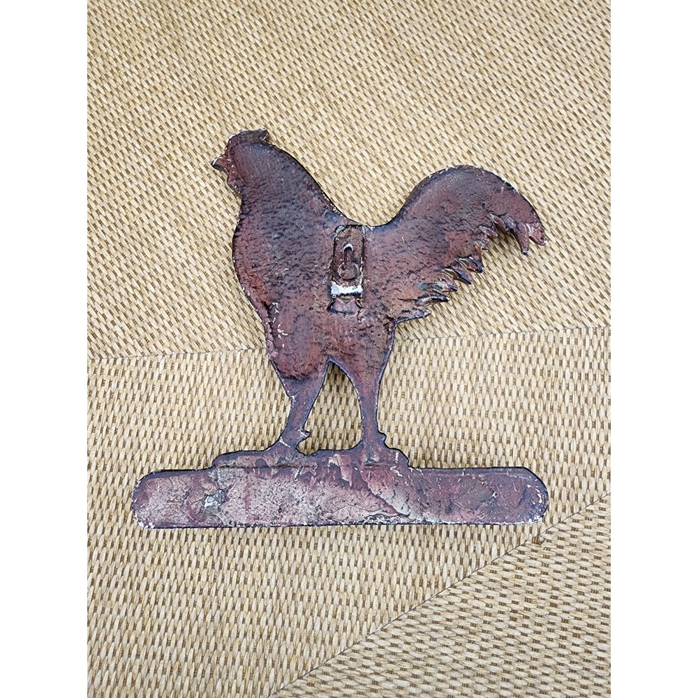Cast Iron Rooster Rustic Cottage Farmhouse Barn Decor Hat Key Coat Rack 2 Pegs - Picture 3 of 5